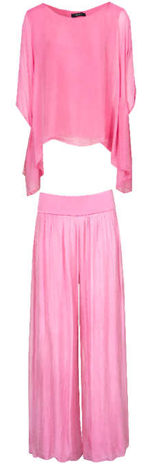 Sance photo tunique rose clair pantalon fluide nouvelle collection printemps t 2022 vtements mode femme dame marque portugaise