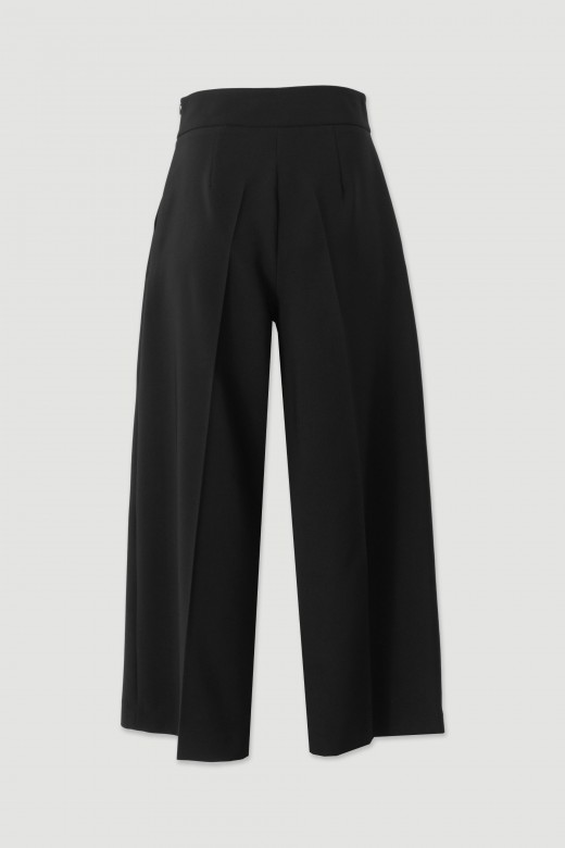 Calça culotte de cintura subida Calça culotte de cintura subida