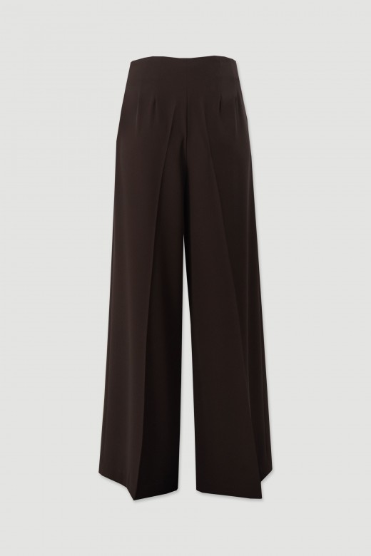 Pantalón wide leg con cierre asimétrico Pantalón wide leg con cierre asimétrico