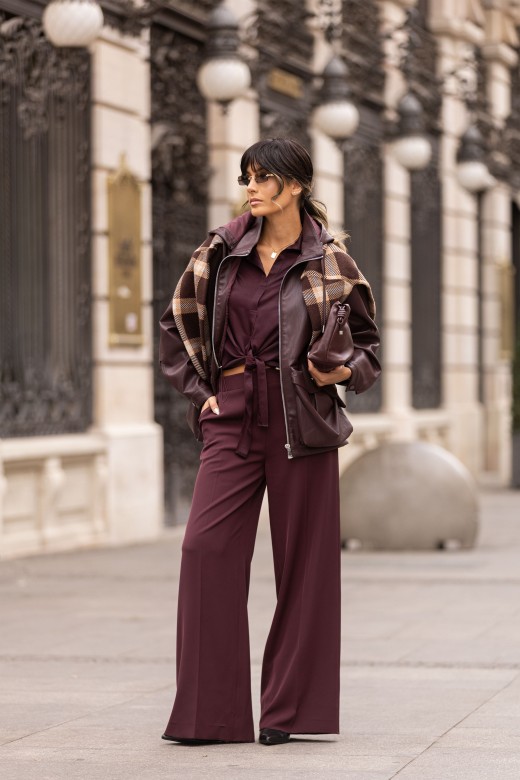 Calça wide leg em tecido fluido Calça wide leg em tecido fluido